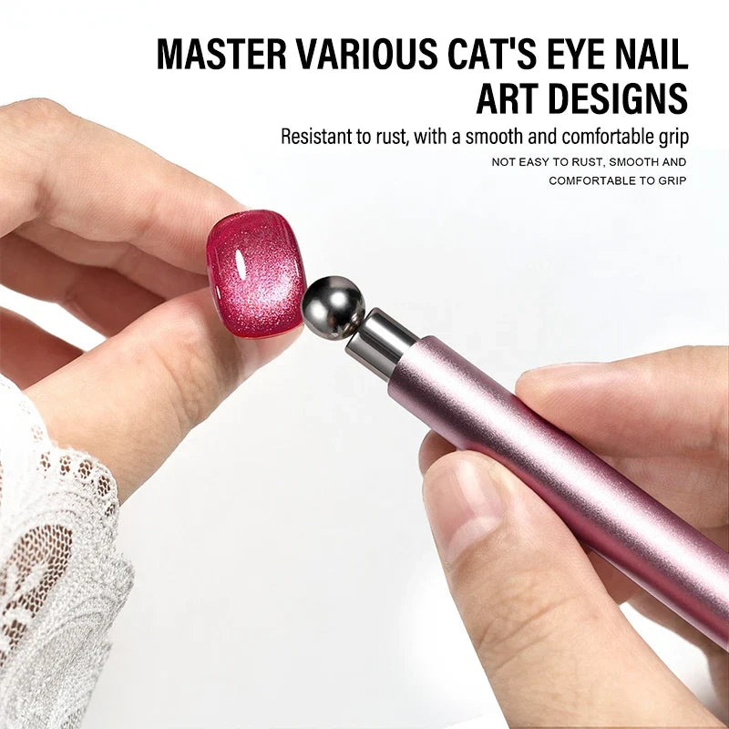 Double Head Cat Eye Nail Magnet Pen | Strong Magnetic Tool Nail Magnet Pen Qme