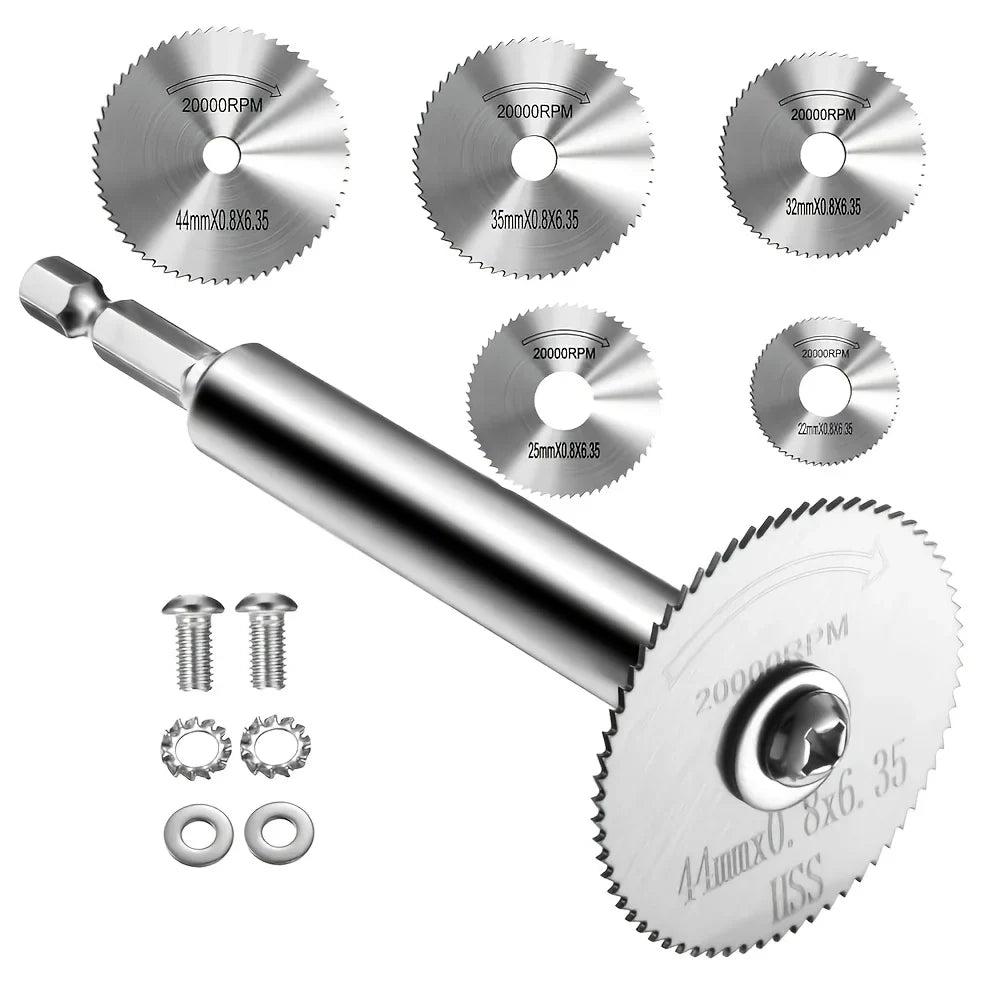 HSS Thin Blade Cutting Wheel – 1/4" Hex Shank, 5 Heads Rotary Cutting Wheel Qme