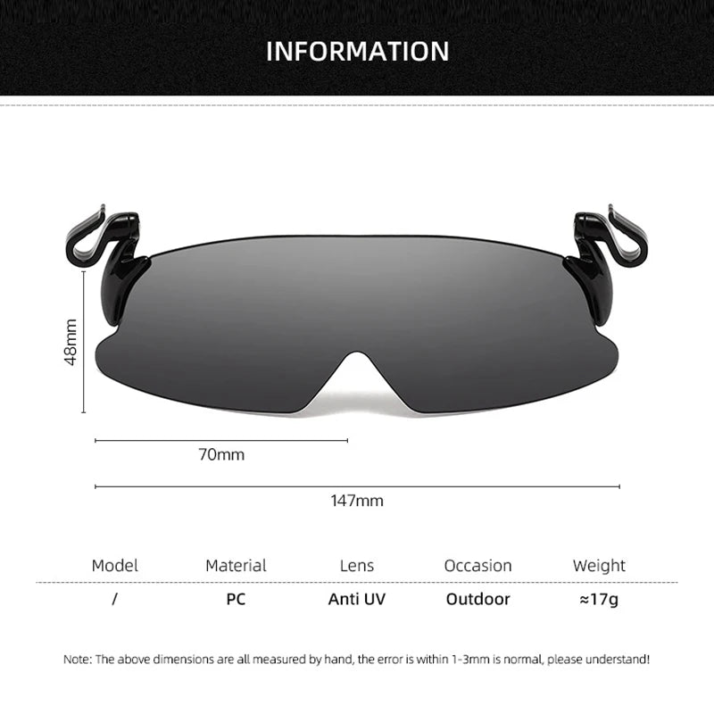 Flip-Up Clip-On Cap Sunglasses – UV & Polarized Sports Visor Clip-On Sunglasses Qst A