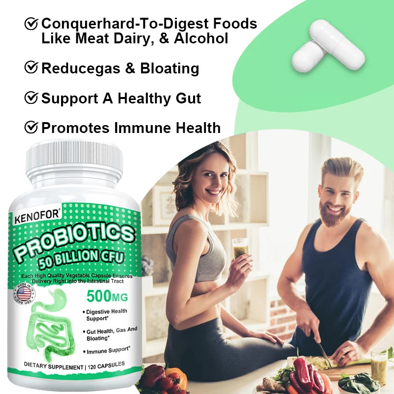 VITALXTRA Probiotic Capsules 50 Billion CFU – 20 Strains Probiotic Supplement Qst