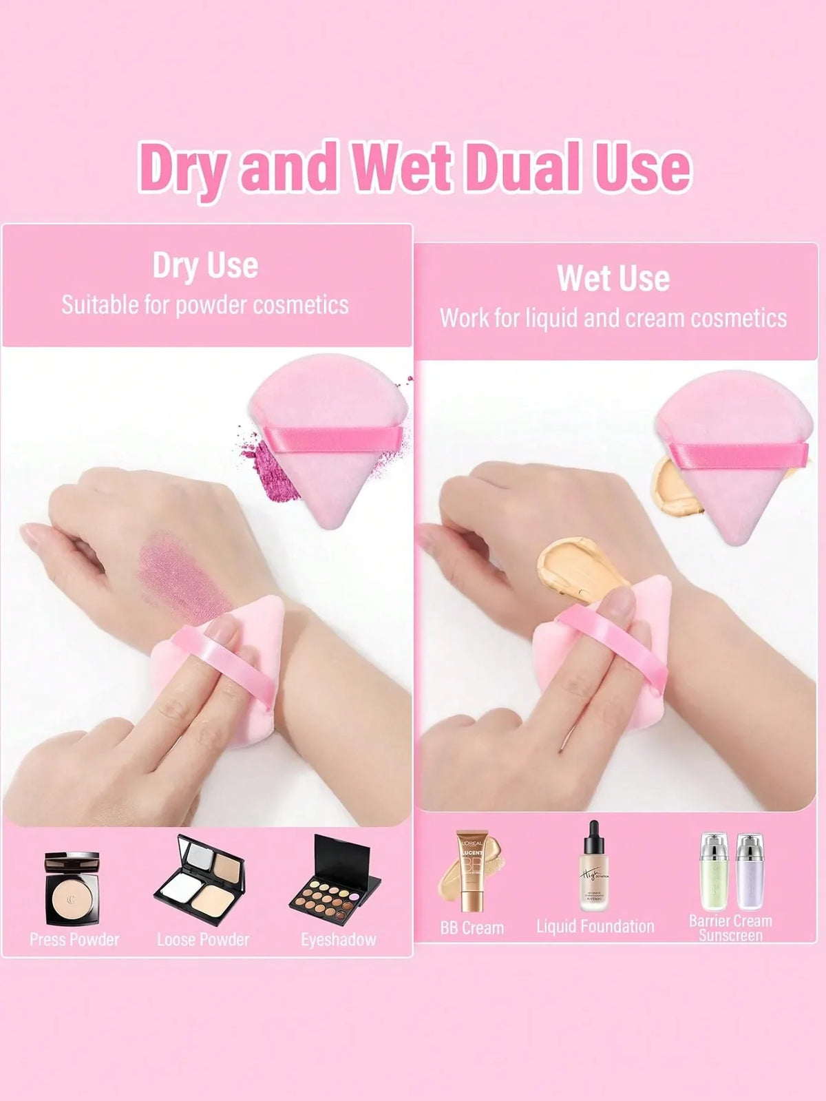 Triangular Powder Puff – Reusable Makeup Tool | Qme Makeup Applicator Puff Qme
