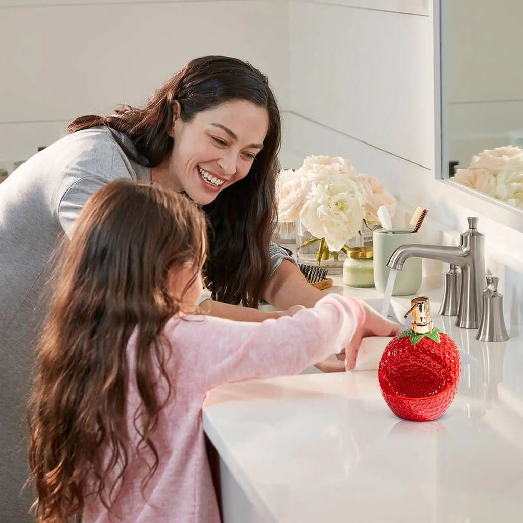 Strawberry Soap Dispenser 20 oz Liquid Lotion Pump Container Soap Dispenser Qme
