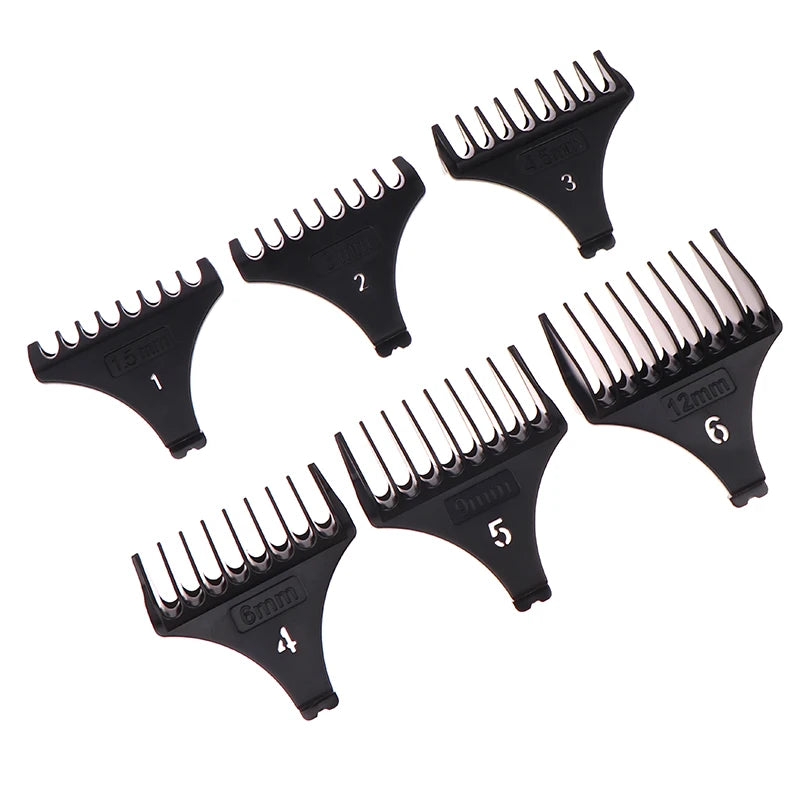 6-Piece Hair Trimmer Guide Comb Set – T9 Clipper Guards 1.5–12mm Clipper Guide Combs Qst