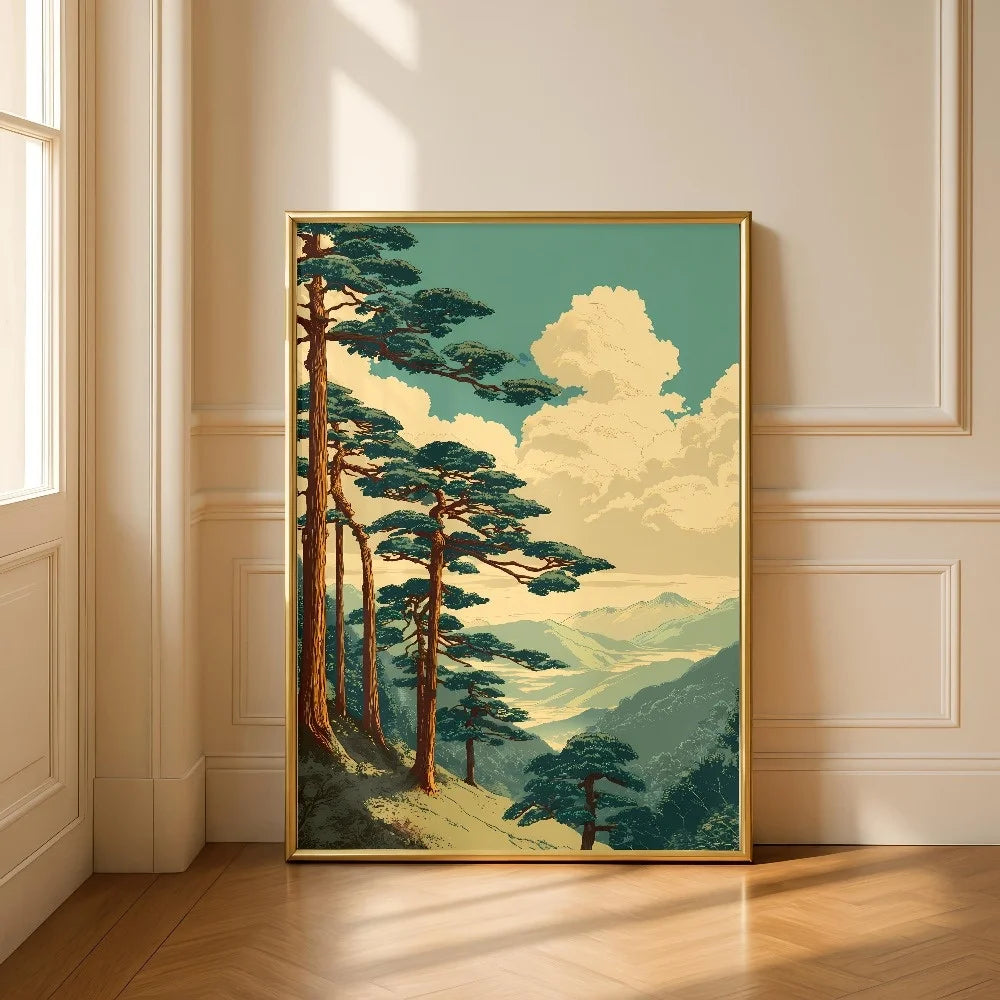 Retro Japanese Koi & Tree Canvas Wall Art – Unframed Print Canvas Wall Art Qst ZWD31930 20x30cm Unframed