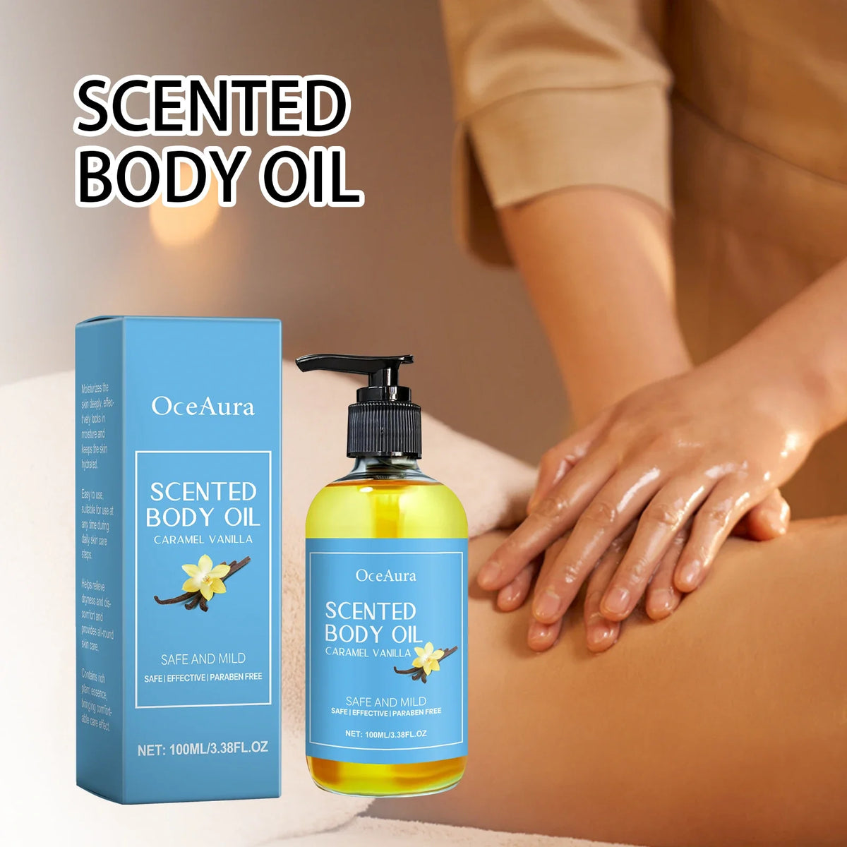Caramel Vanilla Body Massage Oil – Moisturizing & Nourishing Body Massage Oil Qme