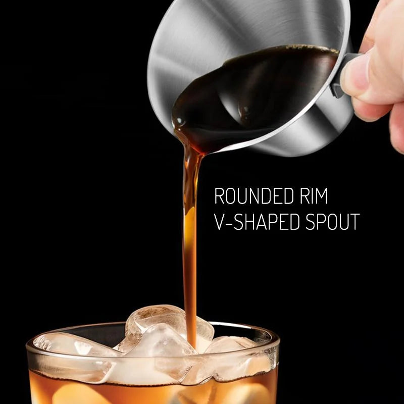 Stainless Steel Espresso Measuring Cup with Scale & Milk Spoon Espresso Measuring Cup Qme