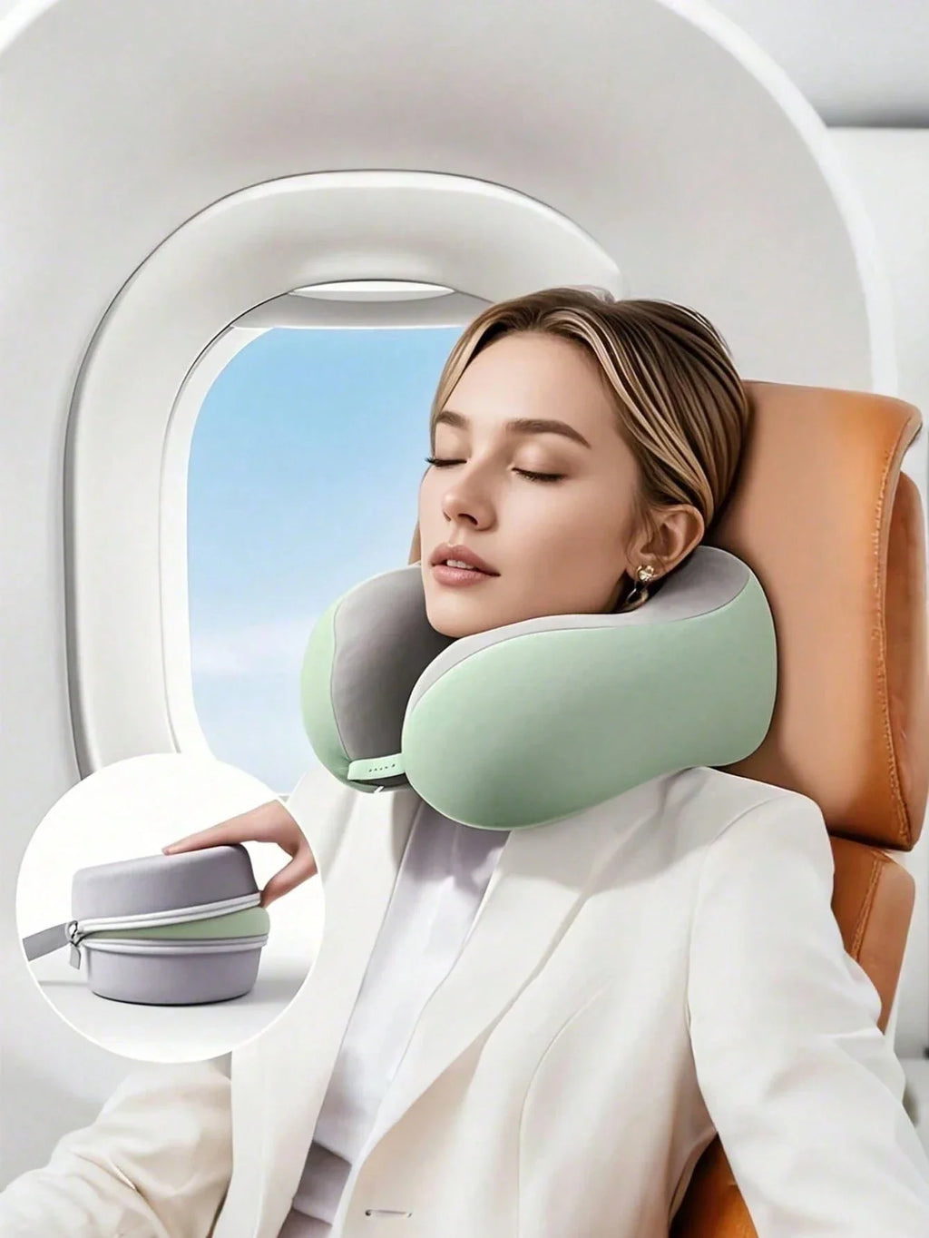 U-Shaped Memory Foam Travel Neck Pillow | Soft & Portable Travel Neck Pillow Qme