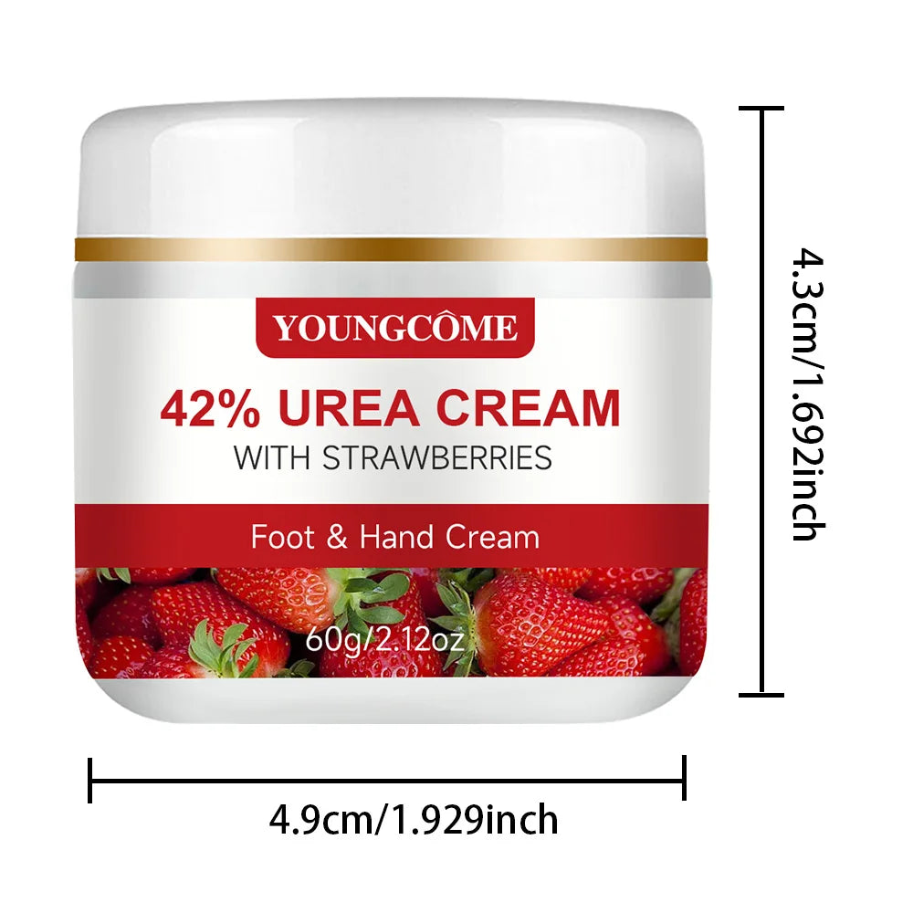 YOUNGCOME 42% Urea Strawberry Hand & Foot Cream 30g/60g Hand & Foot Cream Qst 60G