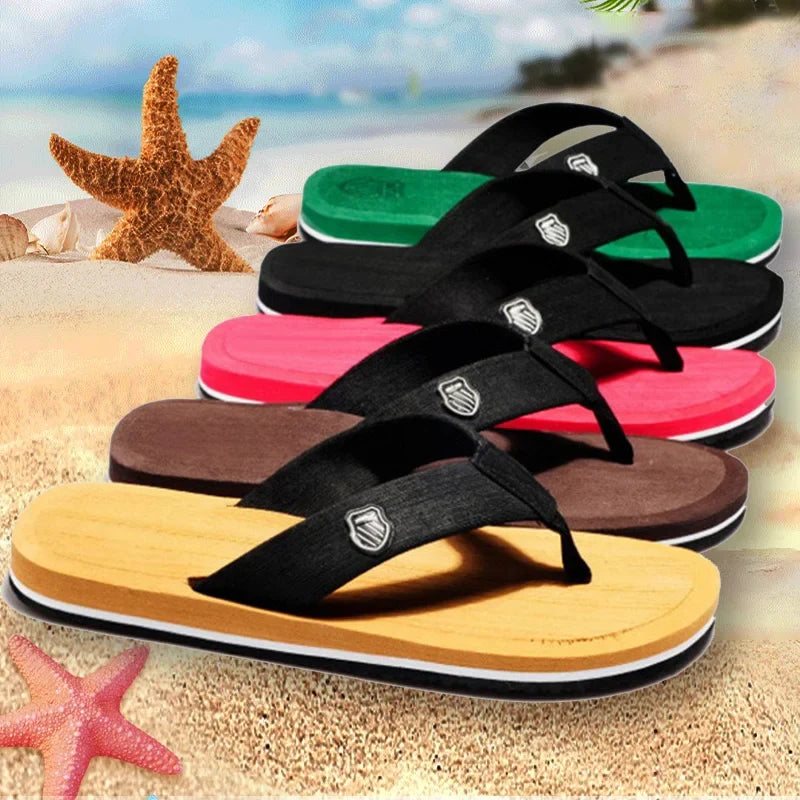 Men's EVA Flip Flops Beach Sandals – Non-Slip Casual Flat Flip Flop Sandals Qme
