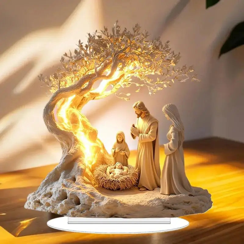Acrylic Christmas Nativity Scene 2D Ornament & Desk Décor Christmas Ornament Qme