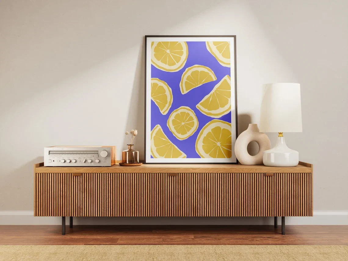 Lemon Citrus Canvas Wall Art – Modern Pop Art Print Canvas Wall Art Qst