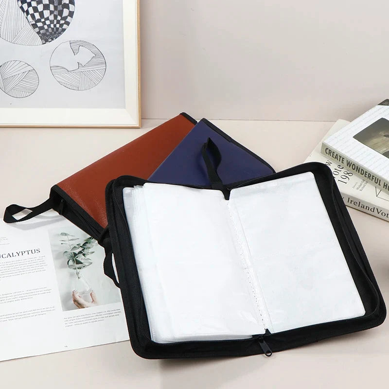 80-Disc CD DVD Wallet Album Hard Case – PU Leather Carry Box Disc Storage Case Qme