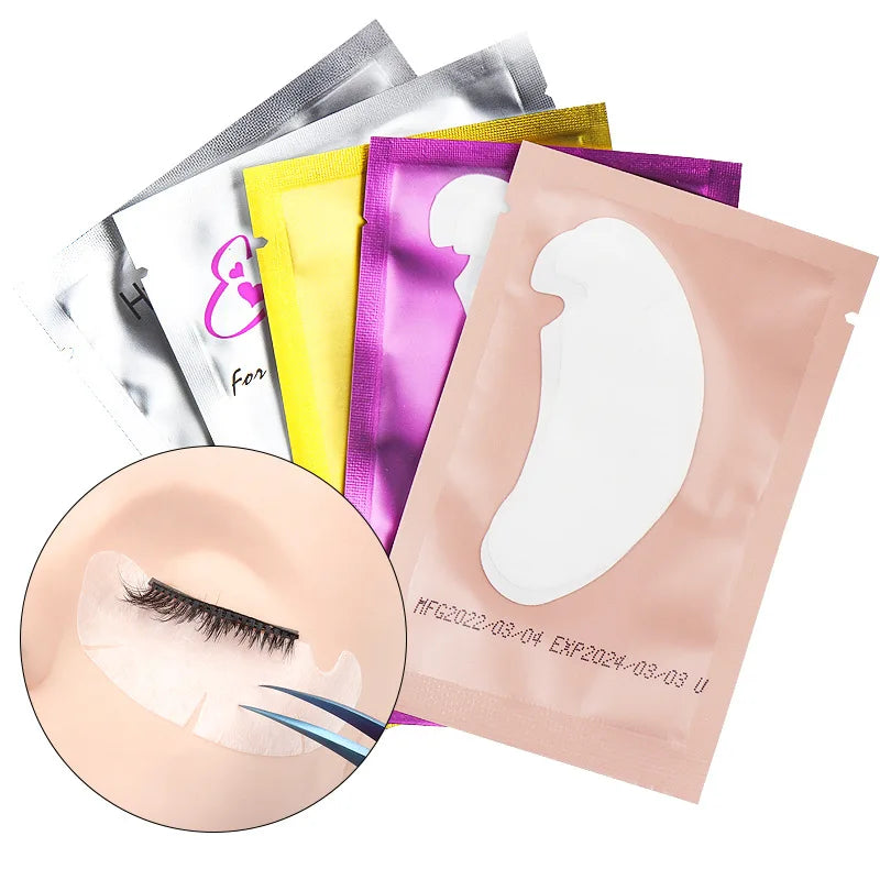 50 Pairs Hydrogel Eye Pads for Eyelash Extensions – Lint Free Eyelash Extension Pads Qme