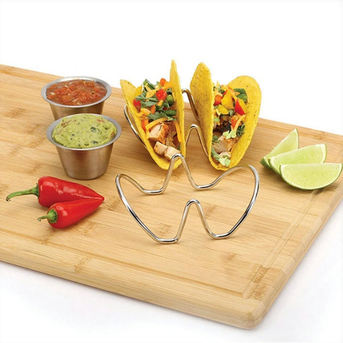 Stainless Steel U-Shaped Taco Holder Rack & Shell Stand Taco Shell Holder Qme