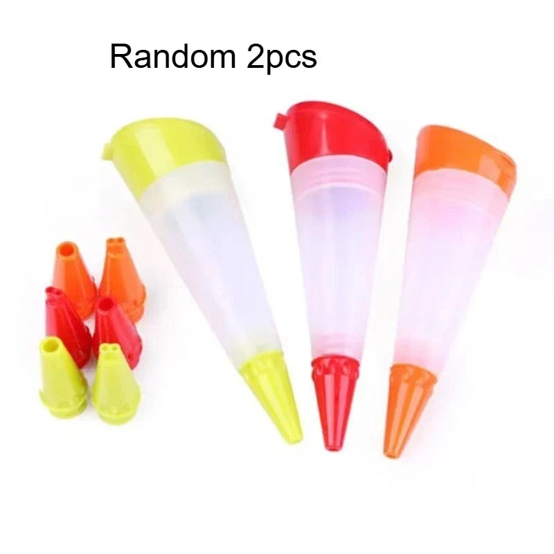 Silicone Cake Decorating Pen – DIY Sugar & Chocolate Writing Cake Decorating Pen Qme Random Color 2pcs