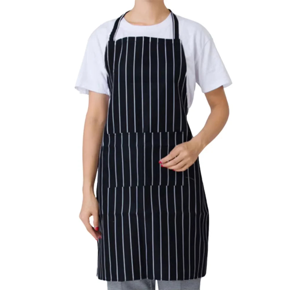 Striped Half Apron Adjustable – Chef, Waiter & Kitchen Kitchen Waist Apron Qst White stripe