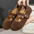 Women's Leopard Print Mary Jane Flats | Buckle Strap Loafers Mary Jane Flats Qst Coffee 41