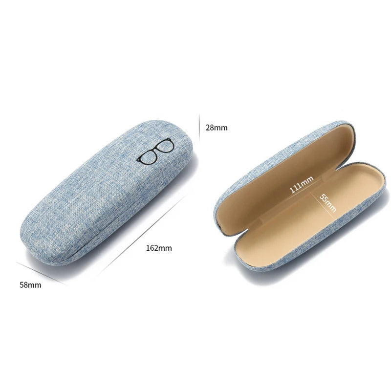 PU Leather Wood Grain Hard Eyeglass Case – Unisex Glasses Box Eyeglass Case Qst