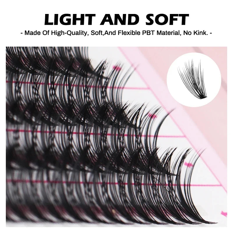 NATUHANA DIY Cluster Eyelashes – Individual Volume Lash Extensions Cluster Eyelashes Qme
