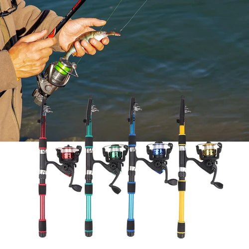 1.8M Telescopic Fishing Rod & Spinning Reel Set – Portable Telescopic Fishing Rod Qme