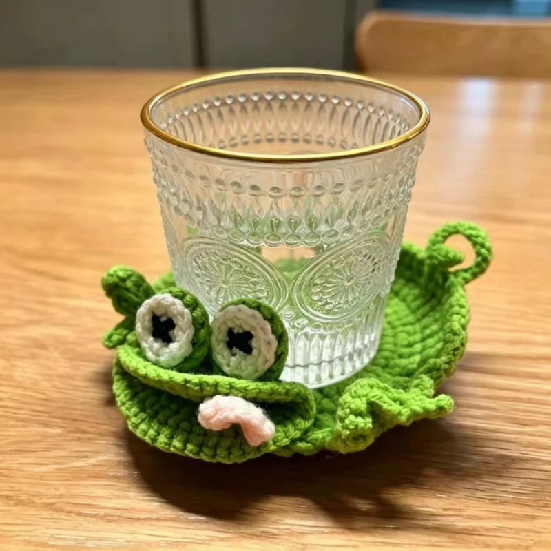 Crochet Animal Coaster – Handwoven Heat-Resistant Drink Mat Crochet Drink Coaster Qst