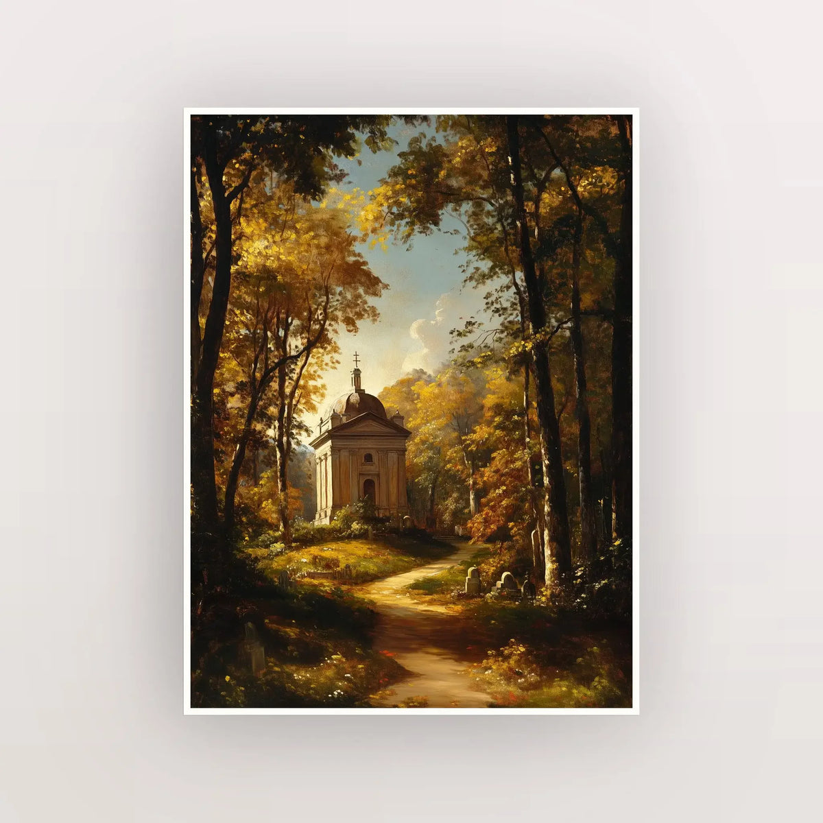 Vintage Landscape Canvas Art Print – Village Forest Flower Wall Decor Canvas Wall Art Qst 10 50x70cm Unframed