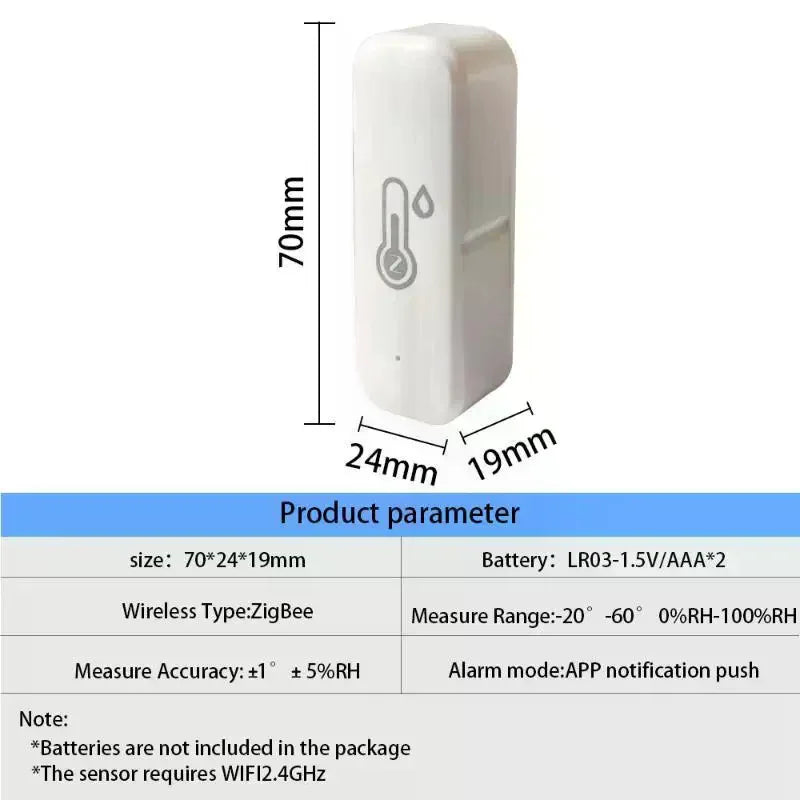 Smart Temp & Humidity Sensor – Zigbee App Control | Qme Smart Home Sensor Qme