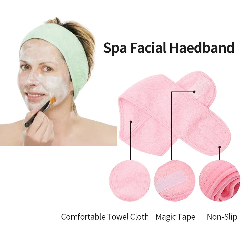 Eyelash Extension Makeup Headband | Adjustable Spa Face Wash Band Makeup Headband Qme