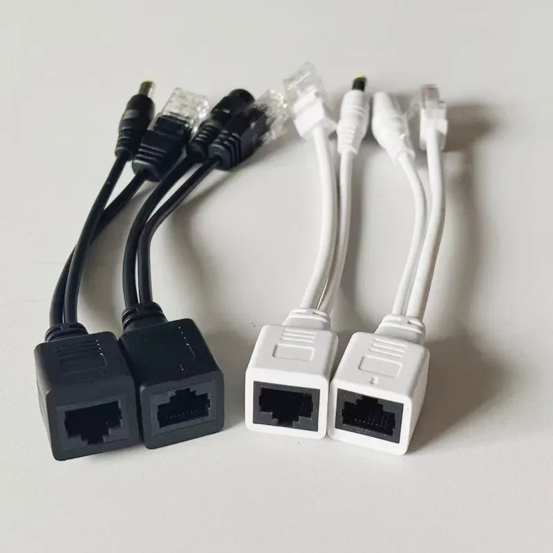 Passive PoE Adapter RJ45 Injector & Splitter Kit – 12–48V IP Cam PoE Network Adapter Qme