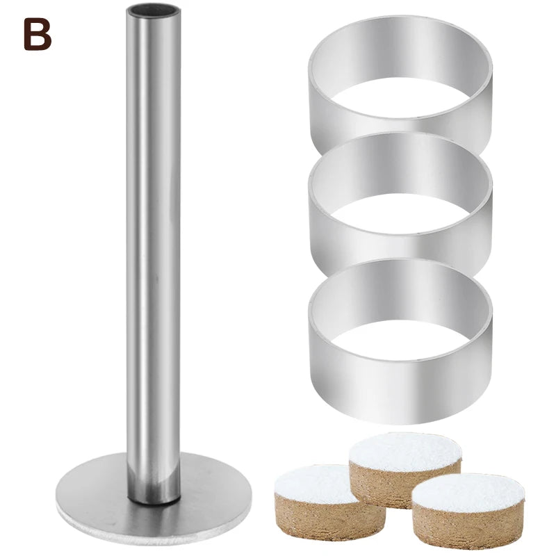 Stainless Steel Polvoron Molder & Pastry Ring Mold with Pusher Pastry Baking Mold Qst B