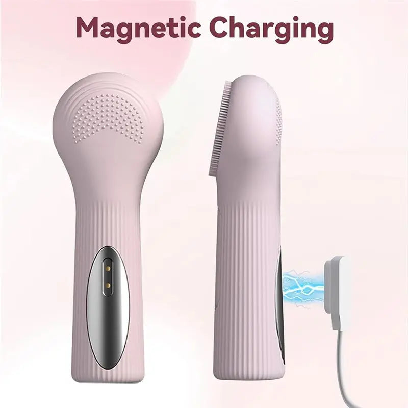 2-in-1 Electric Silicone Facial Cleansing Brush with Heat Massage Facial Cleansing Brush Qst