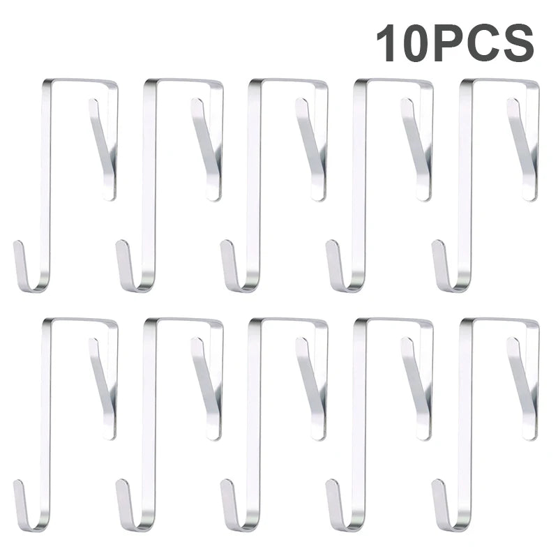 Over-the-Door Hooks Stainless Steel – 5/10 Pack Organizer Over-Door Hooks Qst 10pcs