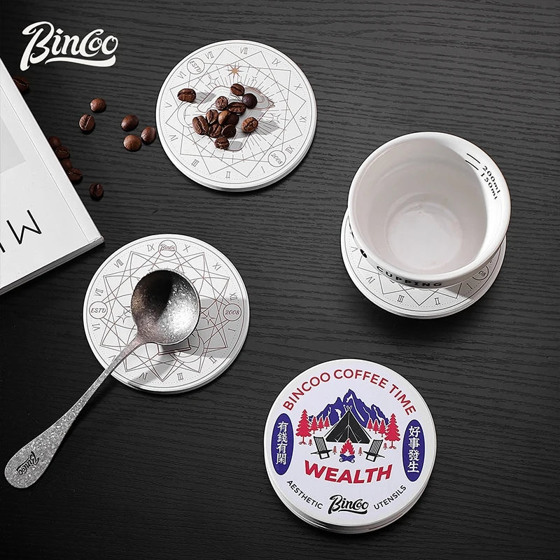 Bincoo Ceramic Coaster Set – Ins Style Heat Insulation Mat Ceramic Coaster Set Qst