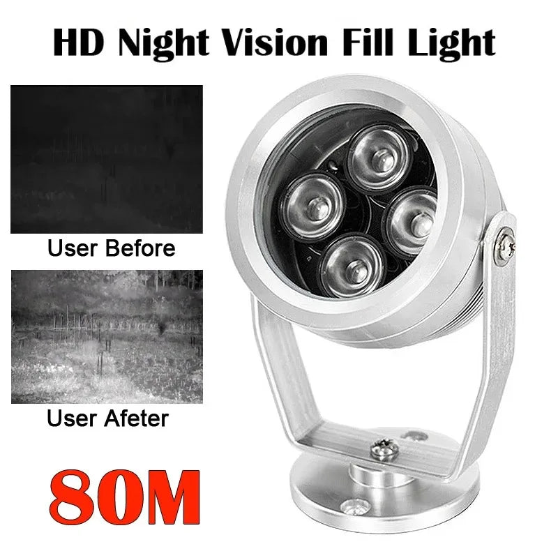 850nm IR LED Fill Light – Security Camera Auxiliary Illuminator IR Camera Illuminator Qme