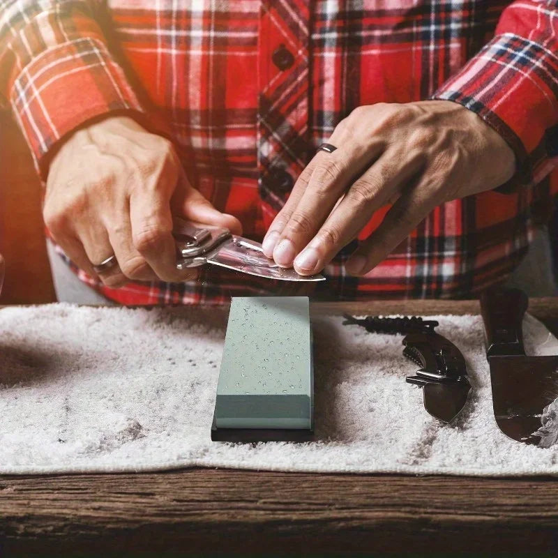 Dual Grit Diamond Knife Sharpening Grindstone | Kitchen & Industrial Knife Sharpening Stone Qme