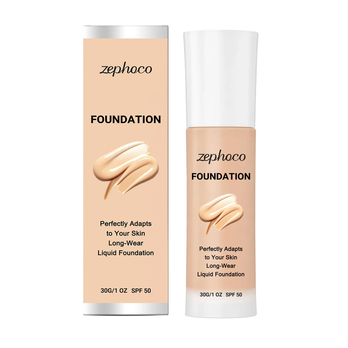 Zephoco Full Coverage Liquid Foundation – Matte & Waterproof Liquid Foundation Qst 30g Boxed