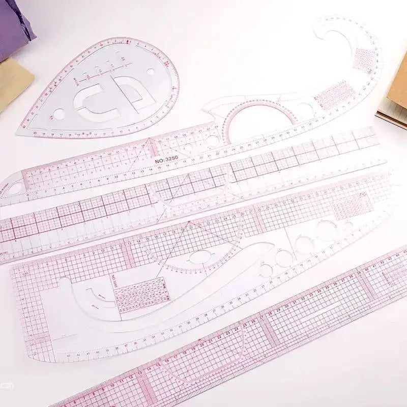6-Piece French Curve Sewing Ruler Set – Tailoring Templates Sewing Ruler Set Qme