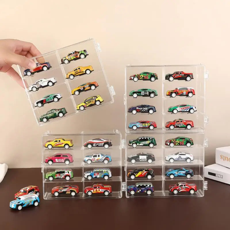 Compact Car Model Display Box – Dust-Proof Clear Acrylic Stand Collectible Display Case Qme