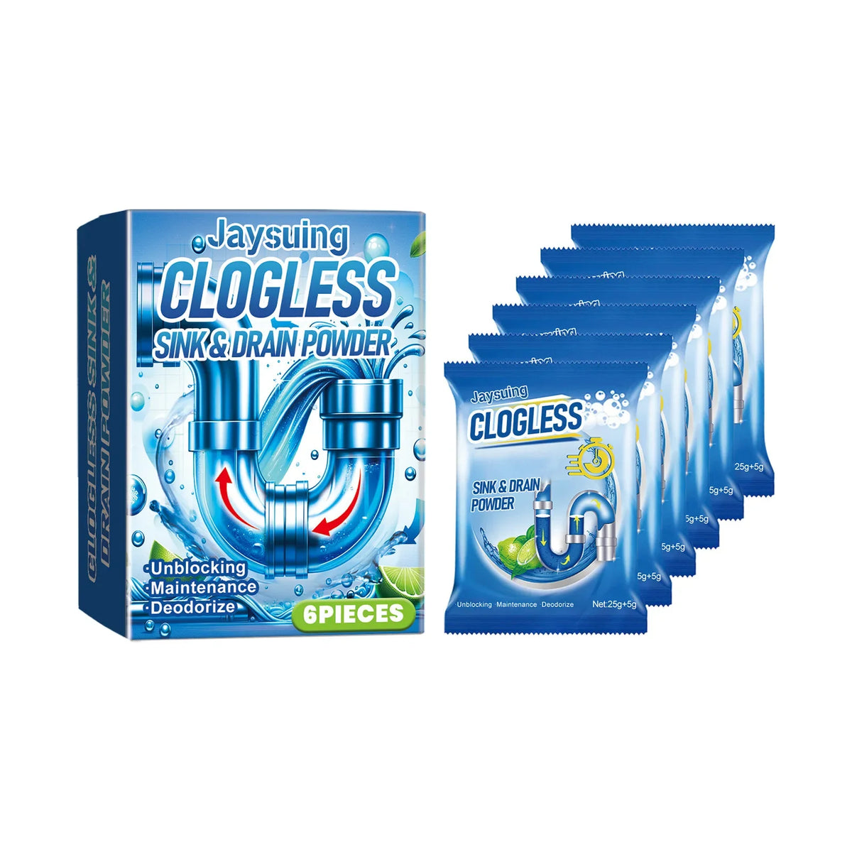 Drain Cleaning Powder – Dissolves Clogs in Kitchen & Sewer Drain Cleaning Powder Qme