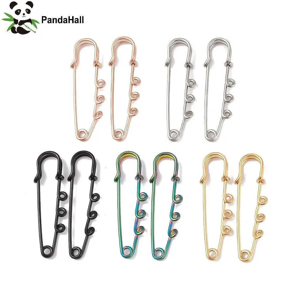 Triple Loop Stainless Steel Safety Pins for Lapel Pin Making – 20pcs Lapel Pin Findings Qme Mixed Color