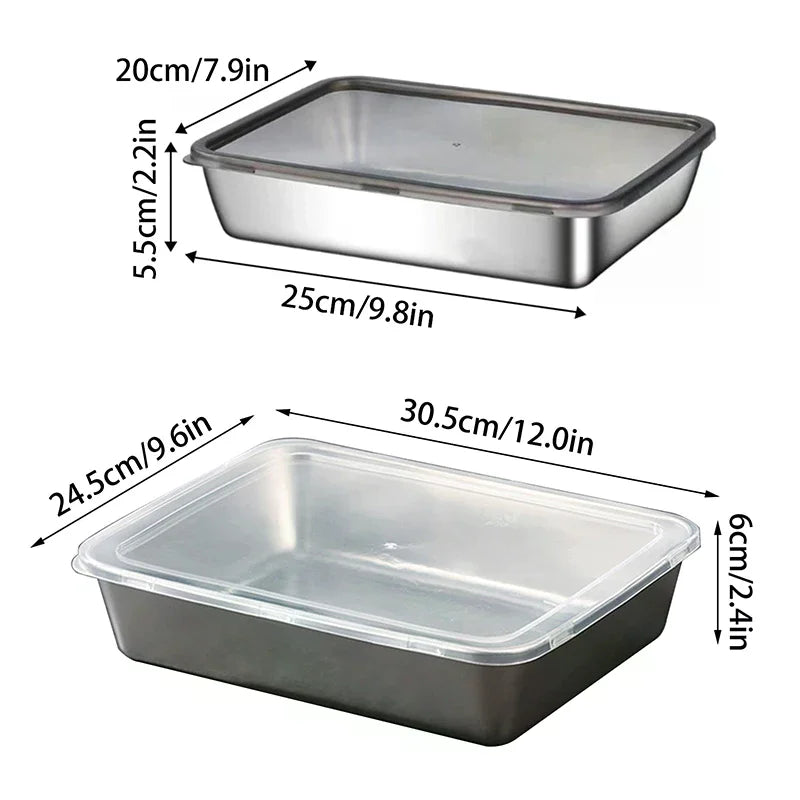 Stainless Steel Tiramisu Mold Cake Tray with Lid | 2 Sizes Cake Baking Mold Qme