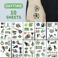 Glow-in-the-Dark Football Temporary Tattoo Stickers – 10 Sheets Temporary Tattoo Stickers Qme 10 Sheet Footballs