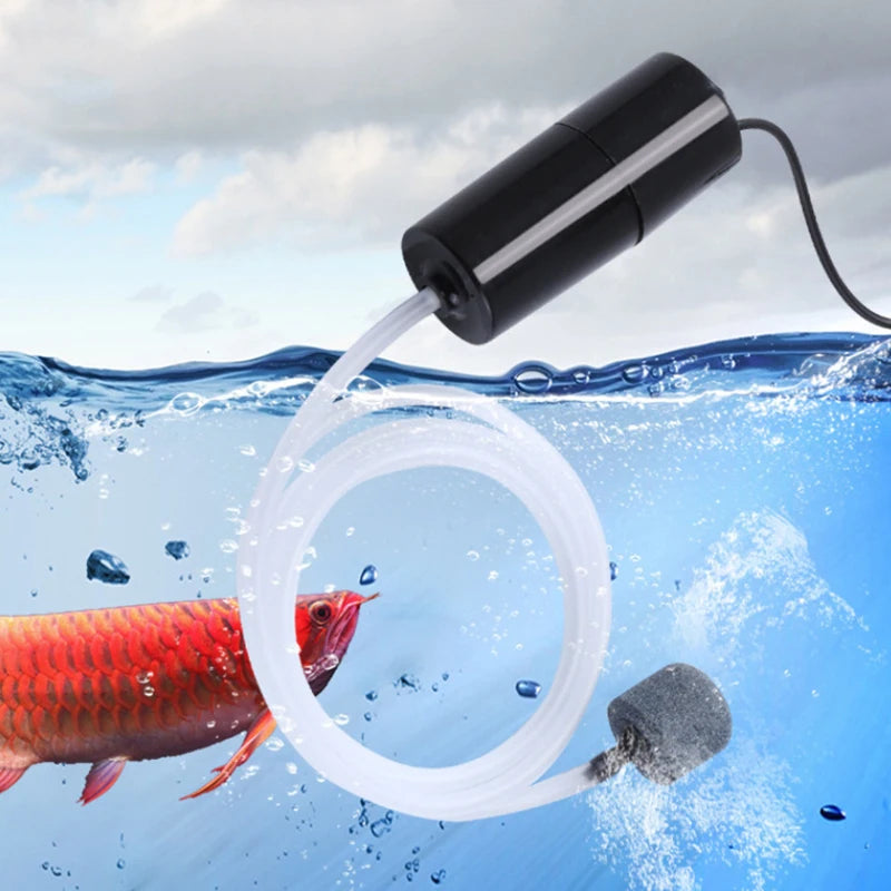 USB Aquarium Air Pump with Air Stone & Silicone Tube – Energy Saving Aquarium Air Pump Qst
