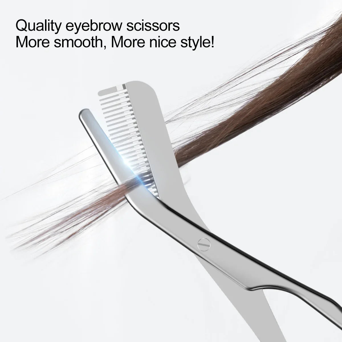Stainless Steel Eyebrow Scissors Comb & Trimming Knife Set Eyebrow Grooming Set Qme