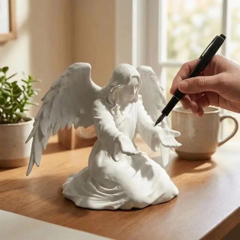 3D Printed Angel Pen Stand Desktop Organizer | Qme Desktop Pen Holder Qme