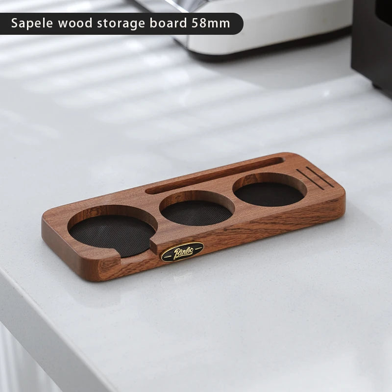 Bincoo Coffee Tamper Holder 51–58mm Wooden Storage Base Tamper Holder Qst A 58MM Board