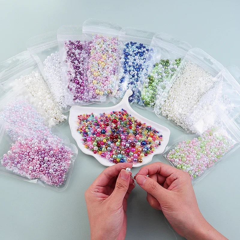 Mixed Acrylic Pearl Beads | 5 Sizes, 30g DIY Craft Pack Craft Beads Qme