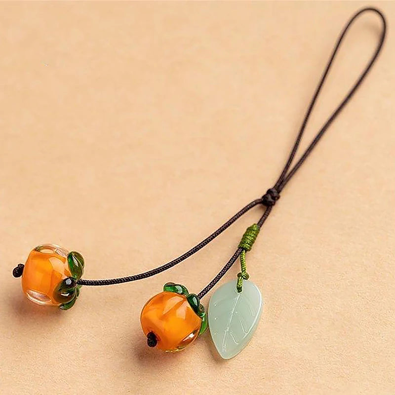 Glazed Persimmon Phone Chain – Retro Chinese Style Pendant Phone Chain Pendant Qst