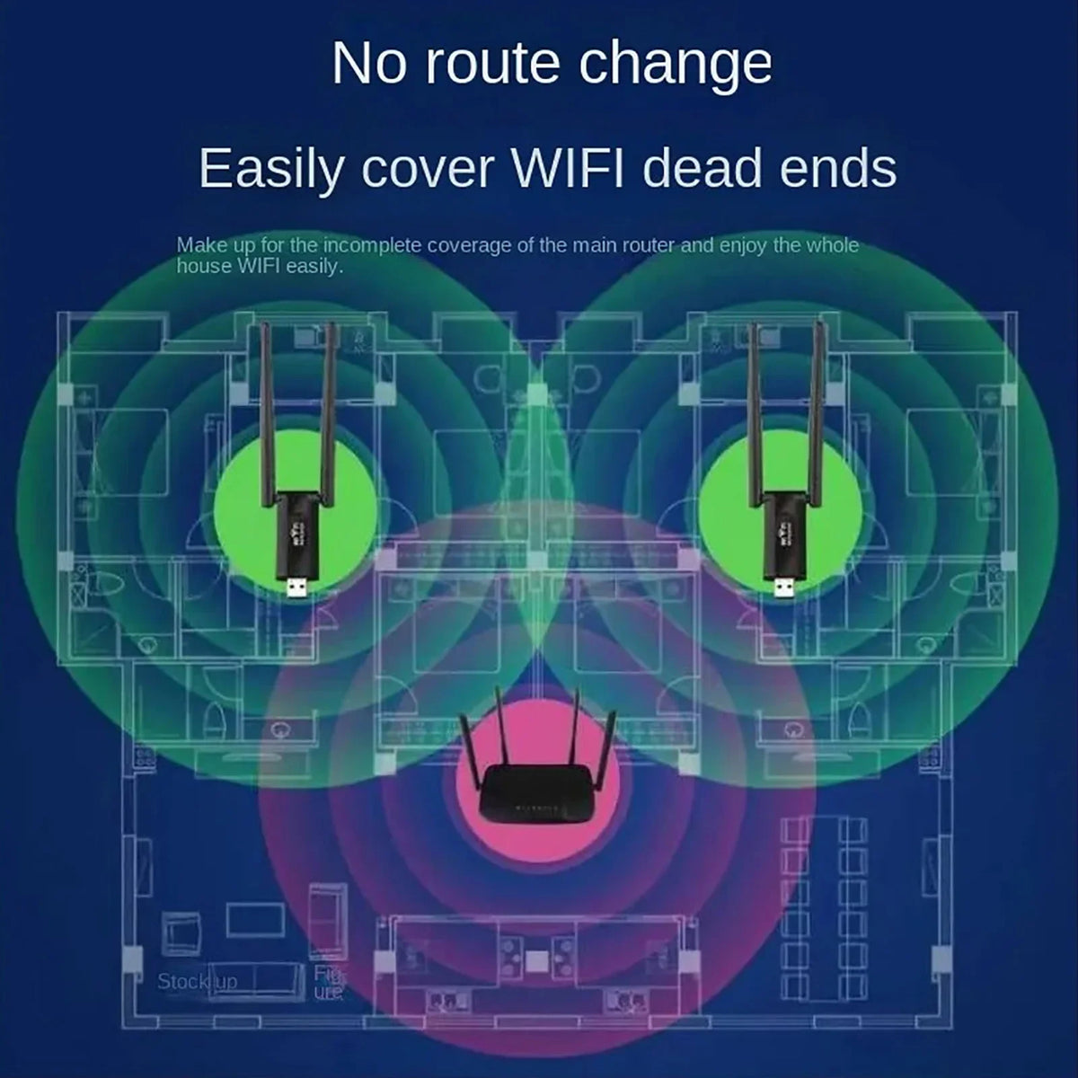 USB WiFi Extender 300Mbps Wireless Signal Booster Repeater WiFi Range Extender Qme