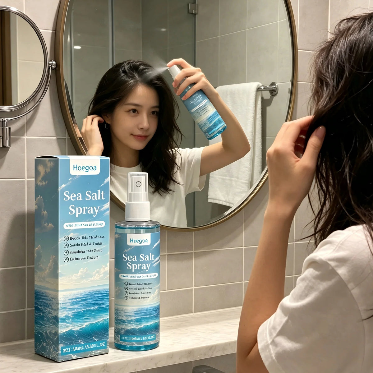Hoegoa Sea Salt Hair Spray – Volume & Texture for Men & Women Hair Texturizing Spray Qst 3pcs